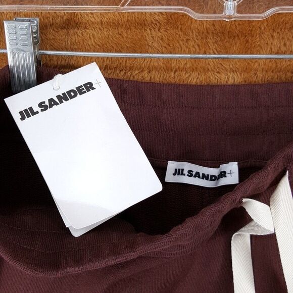 JIL SANDER Sweatpants Mens XL Burgundy Pull On Tapered Drawstring Jogger - Picture 2 of 12